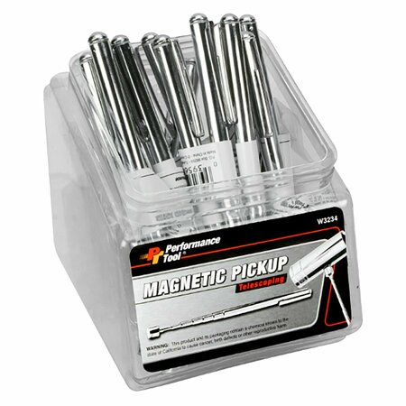 Performance Tool 18-1/2 in. L X 0.60 in. W Silver Magnetic Pick-Up Tool 3 lb. pull 12 pc W3234